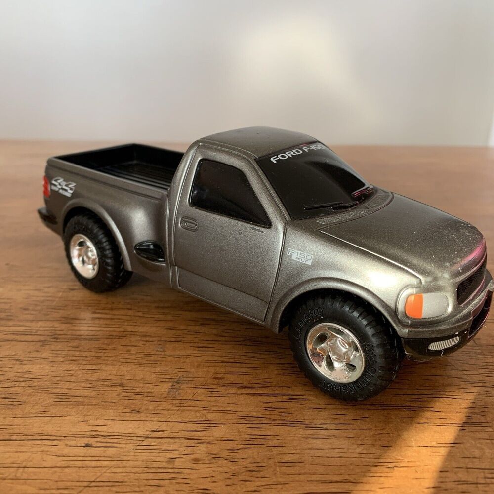 Vtg 1998‎ Lanard gray Pull String Truck F150 7" Works! Silver